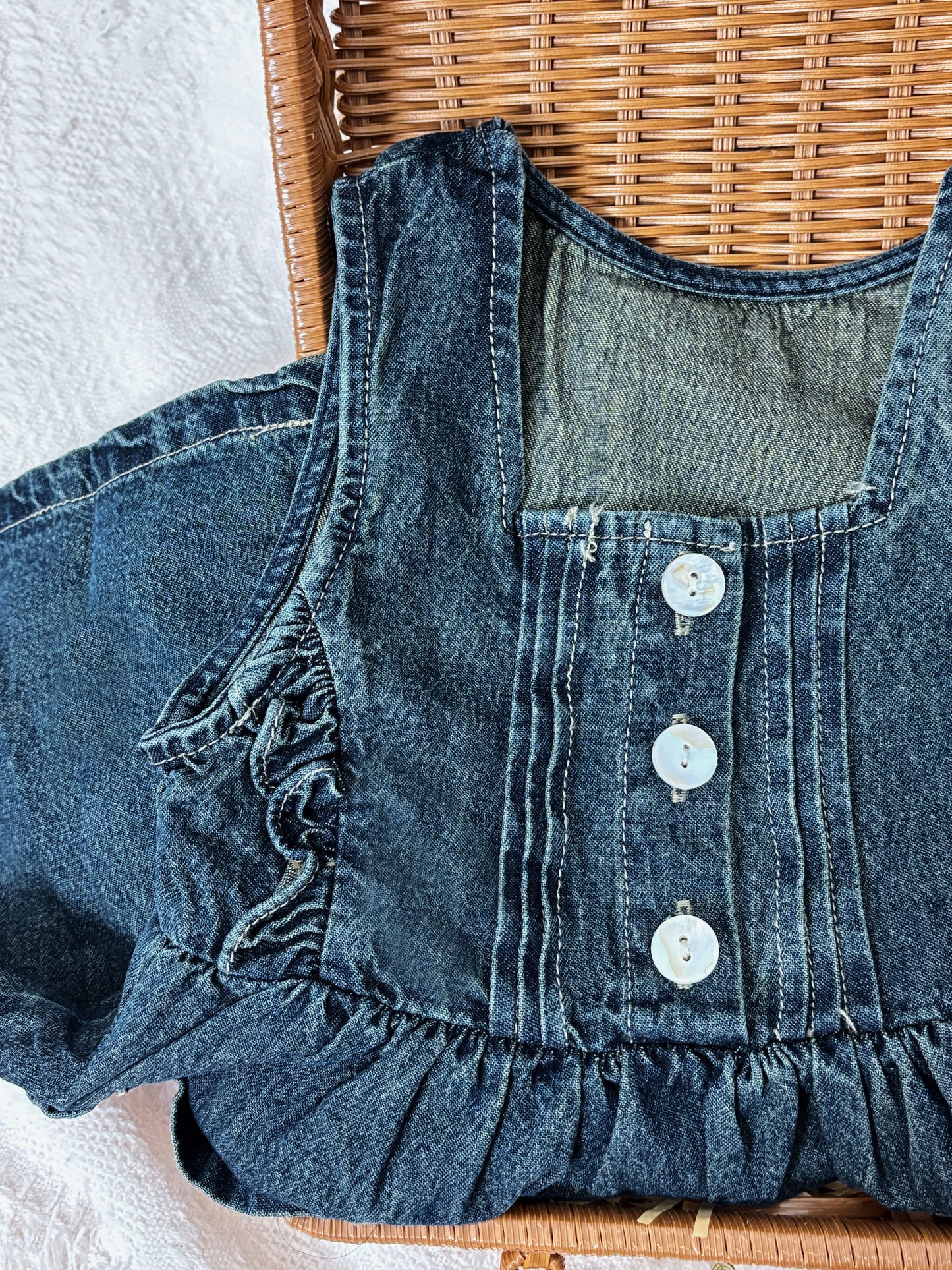 Ruffled Denim Tunic Dress