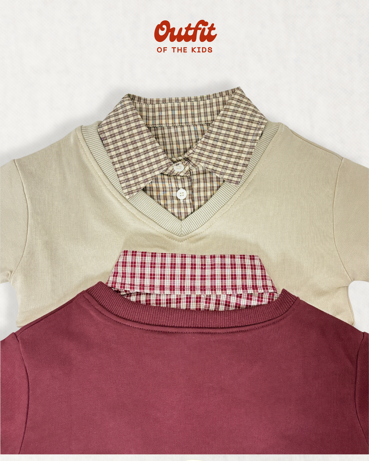 Preppy Check 2-in-1 Sweatshirt (Apricot)