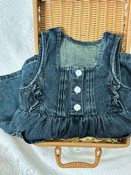 Ruffled Denim Tunic Dress