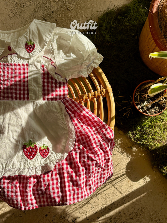 Berry Pinafore Apron Dress