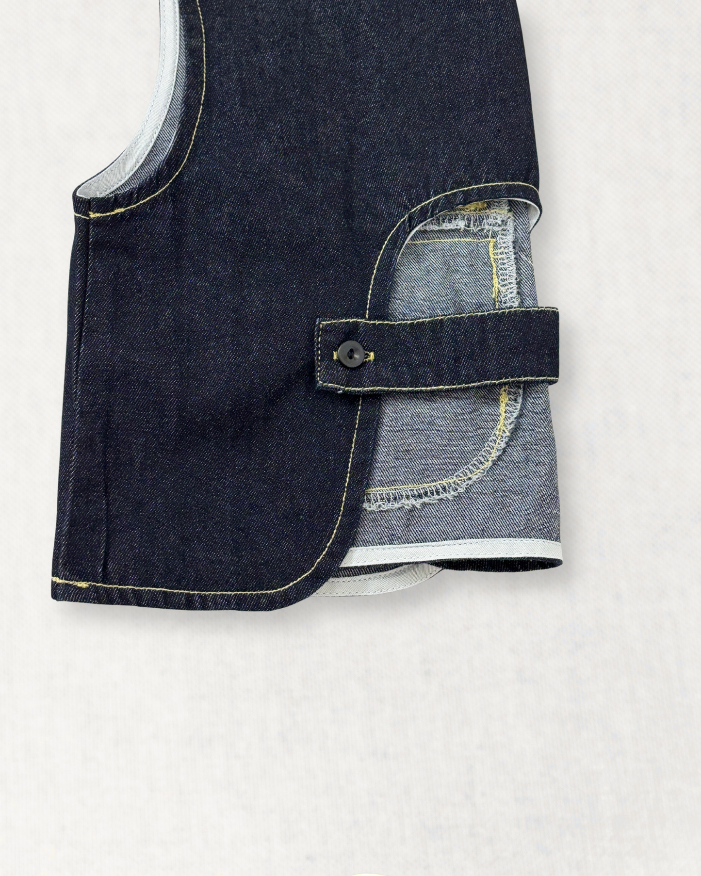Asymmetric Back Strap Denim Vest