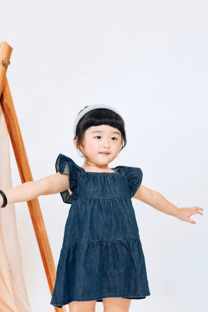 Butterfly Denim Bow Dress