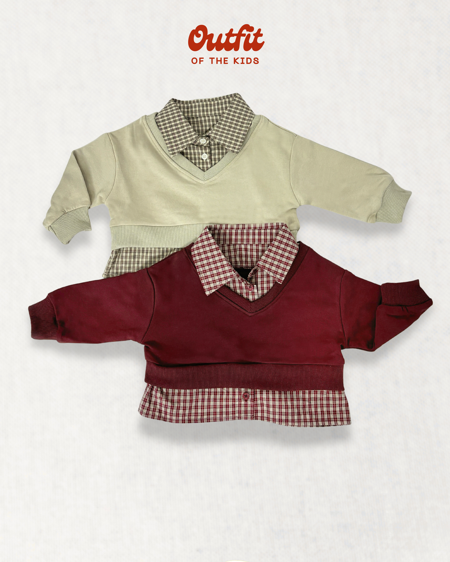 Preppy Checkered 2-in-1 Sweatshirt
