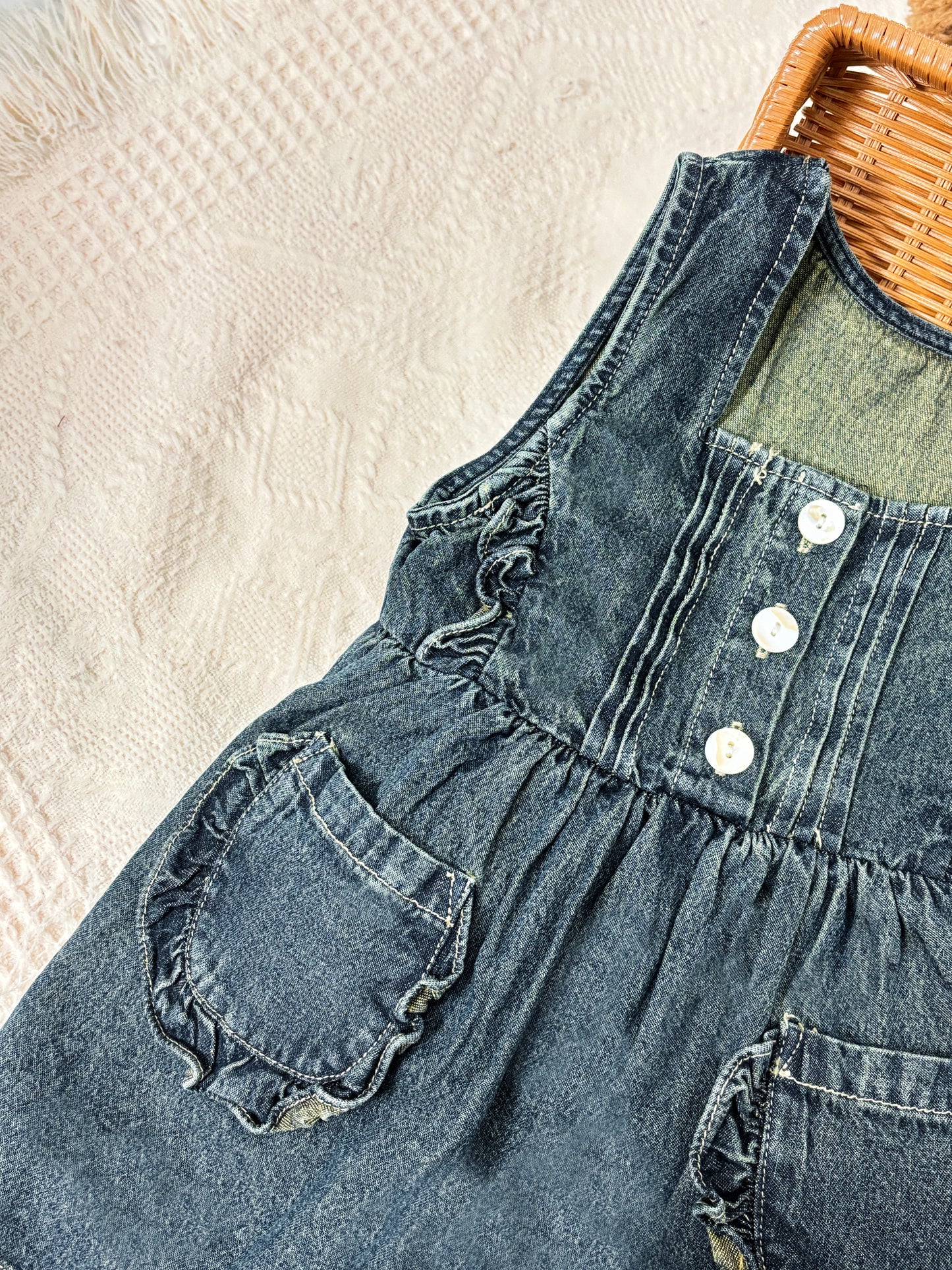 Ruffled Denim Tunic Dress