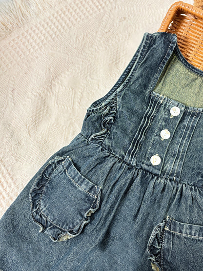 Ruffled Denim Tunic Dress