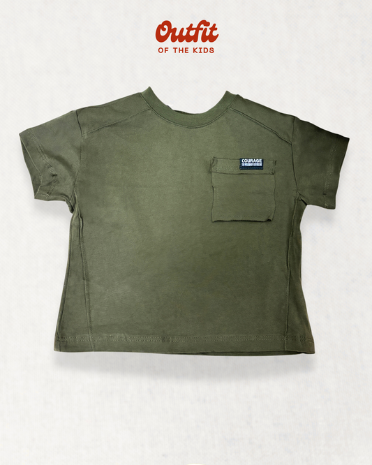 Casual Pocket Patch Plain Tee
