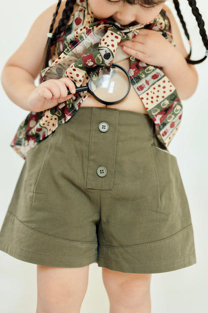 Olive Cuffed Shorts
