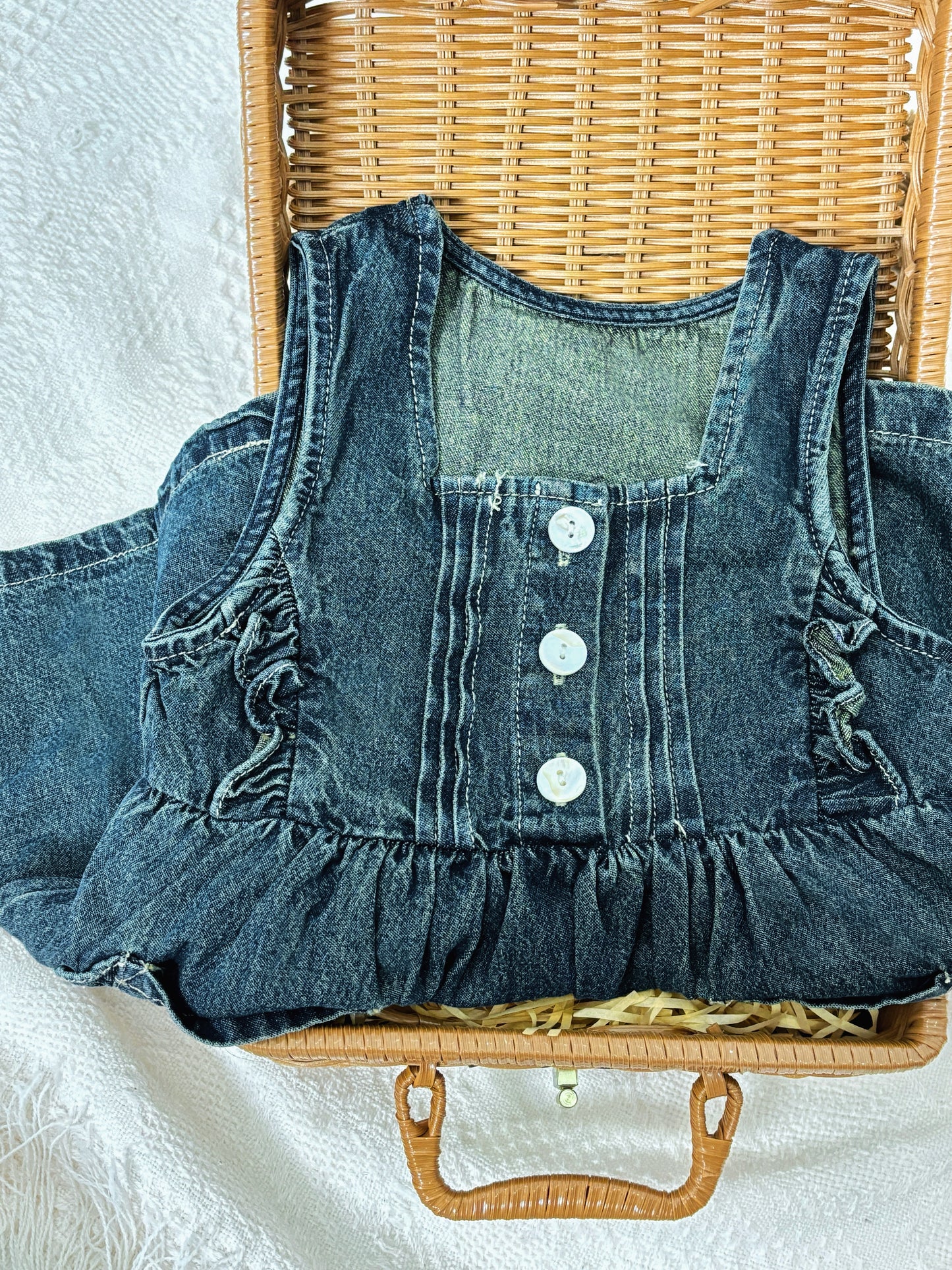 Ruffled Denim Tunic Dress