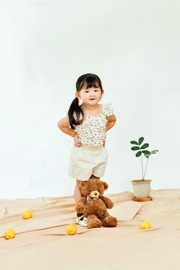 Cottage Floral Flutter Sleeve Top