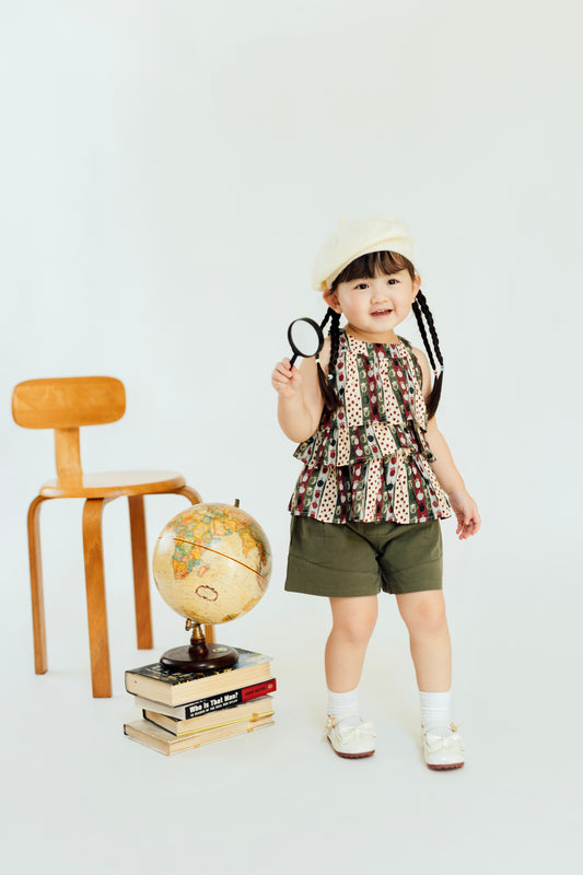 Fruity Patchwork Ruffle Top