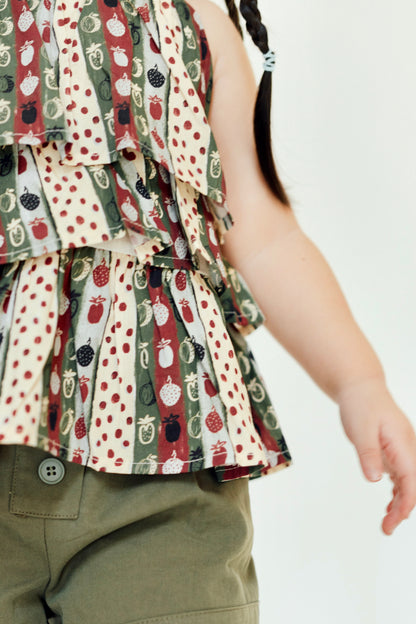 Fruity Patchwork Ruffle Top