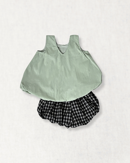 Pistachio Bubble Hem Top