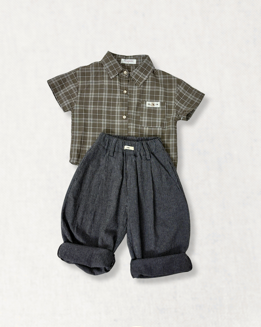 Relaxed Pinstripe Balloon Pants