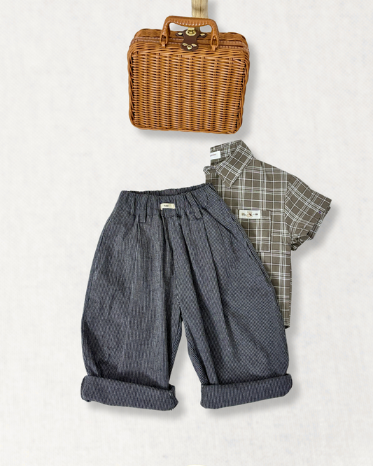 Relaxed Pinstripe Balloon Pants