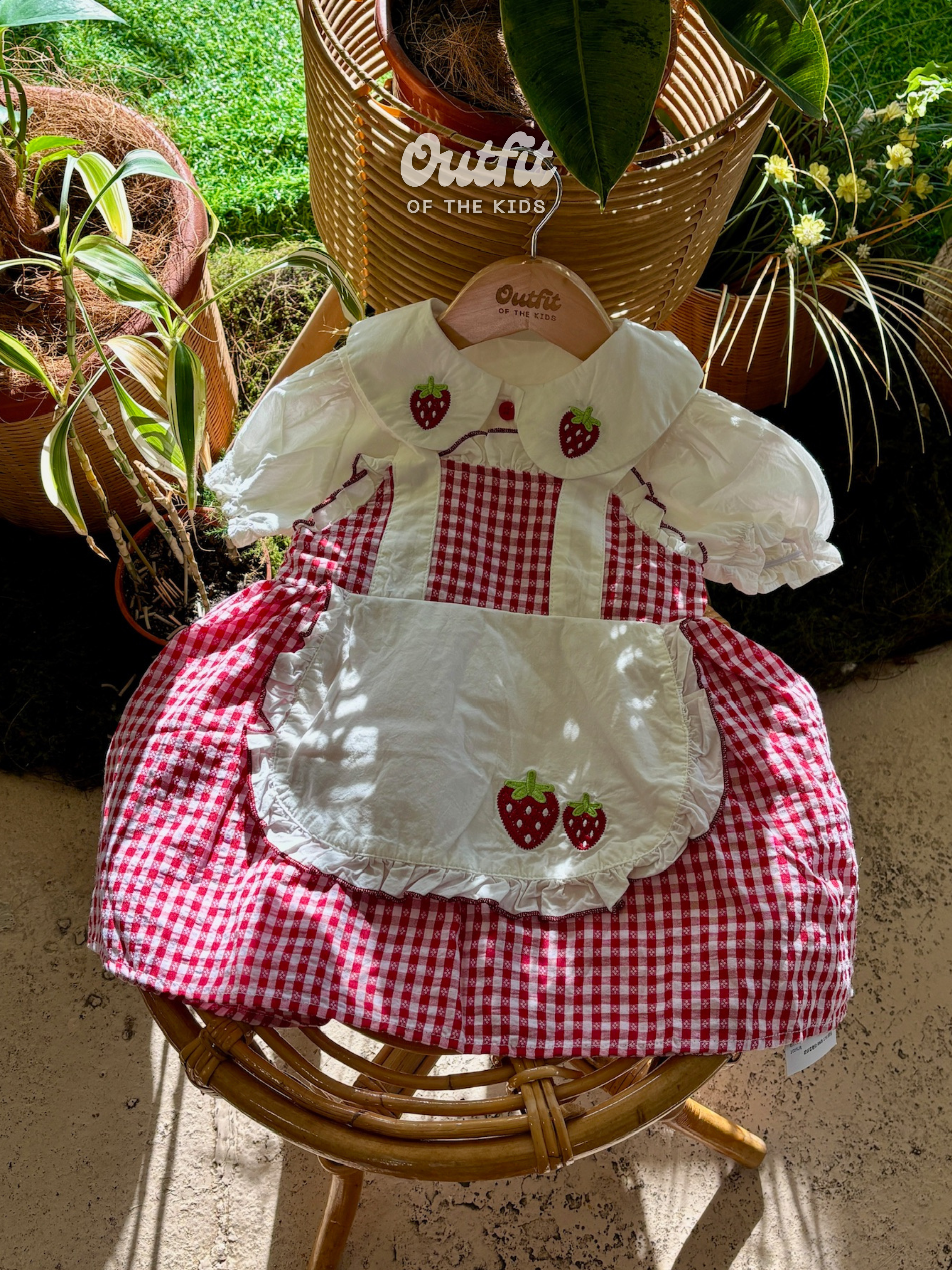 Berry Pinafore Apron Dress
