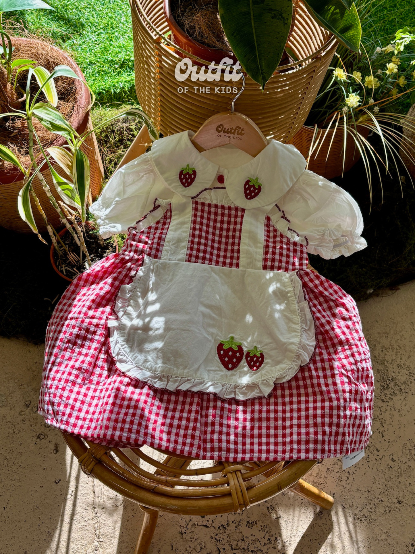 Berry Pinafore Apron Dress