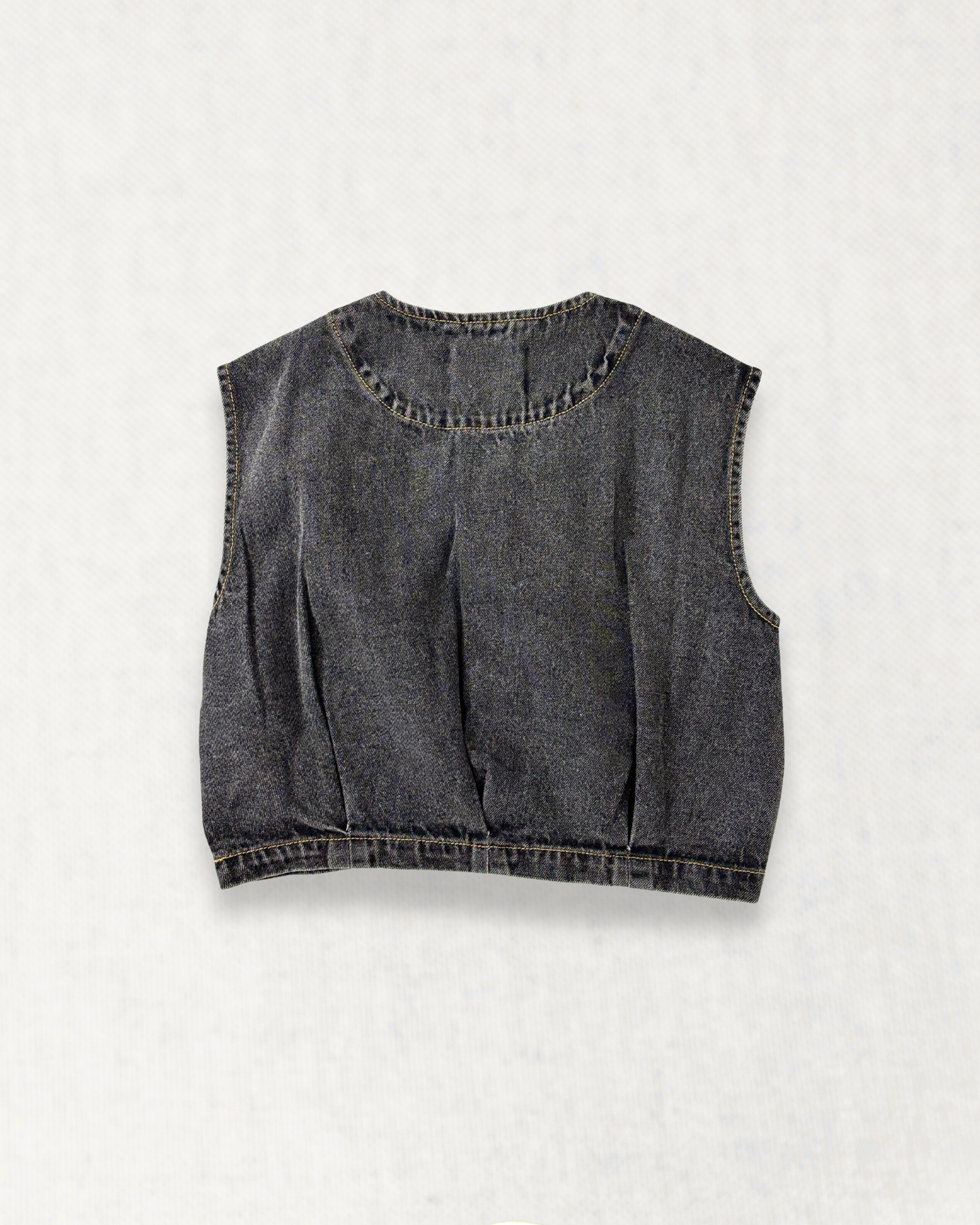 Classic Rounded Hem Denim Vest