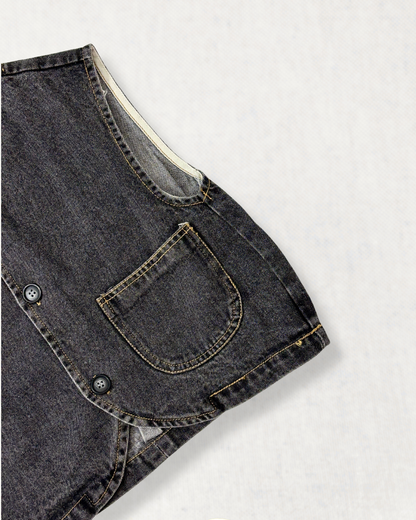 Classic Rounded Hem Denim Vest