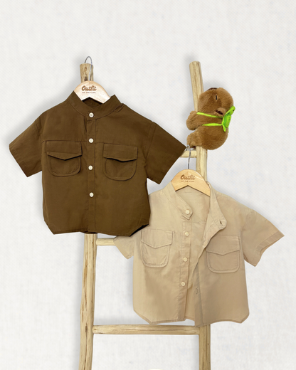 Cargo Double Pocket Shirt (Army Green)