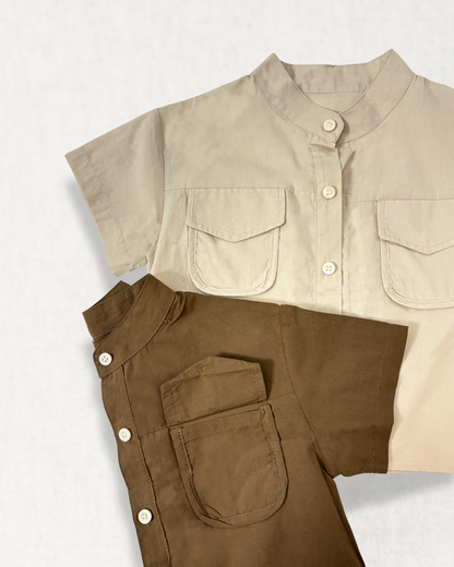 Cargo Double Pocket Shirt (Army Green)