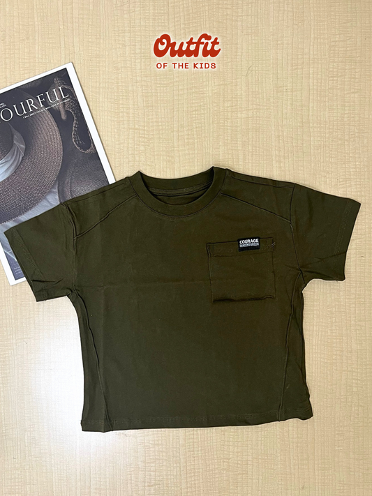 Casual Pocket Patch Plain Tee