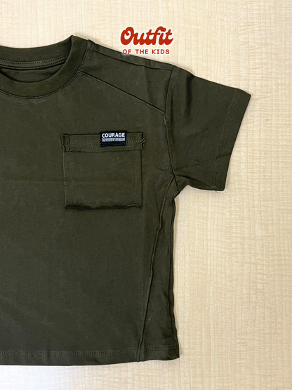 Casual Pocket Patch Plain Tee