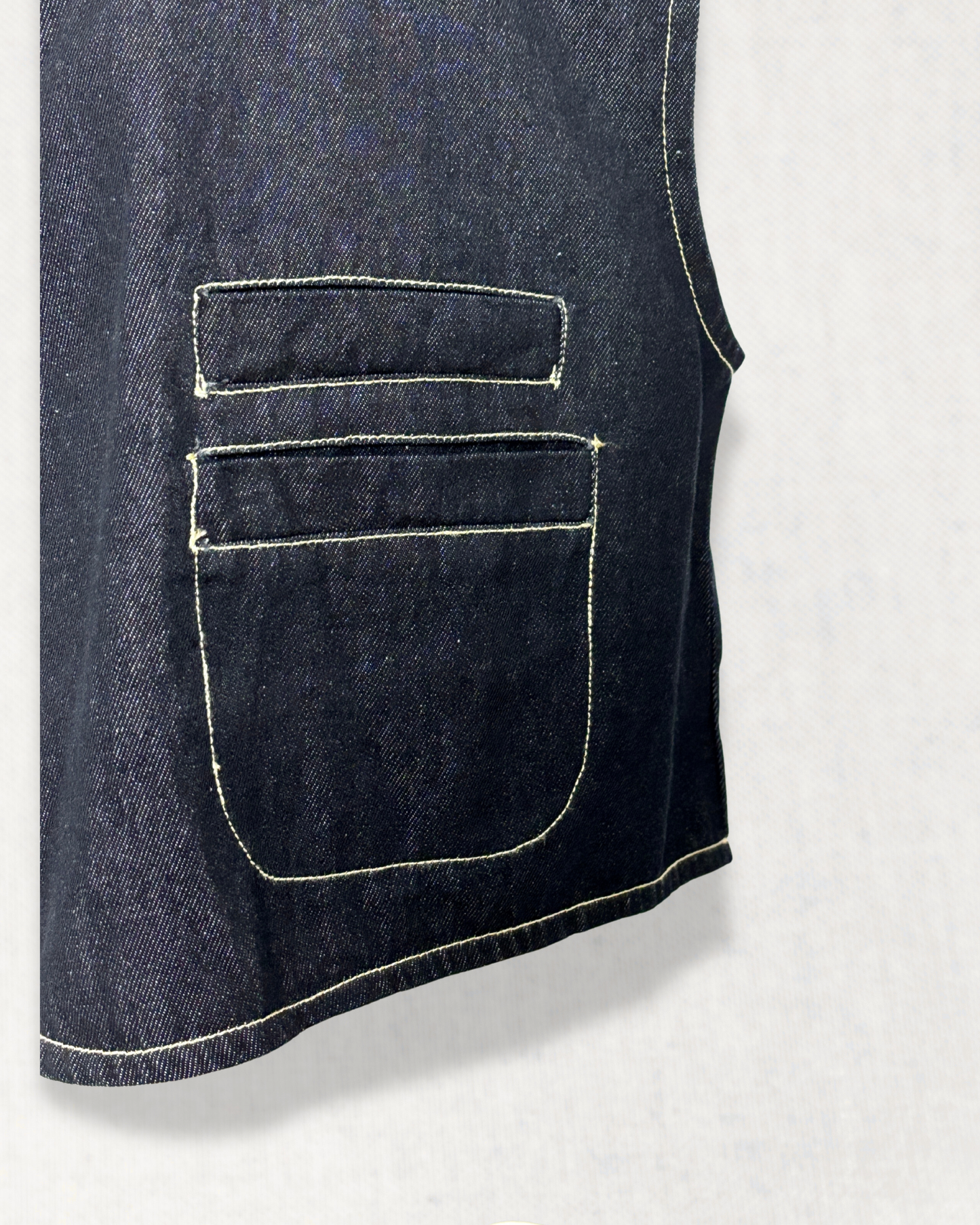 Asymmetric Back Strap Denim Vest