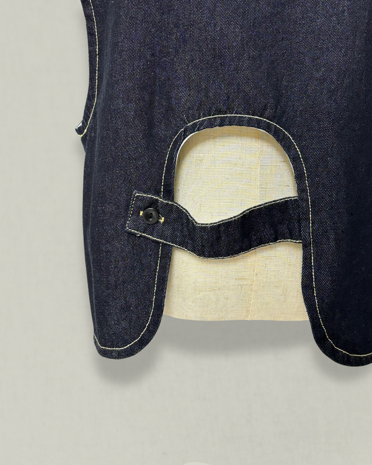 Asymmetric Back Strap Denim Vest