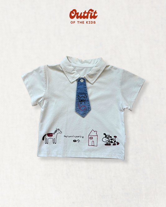Milky Moo Tie Polo Top