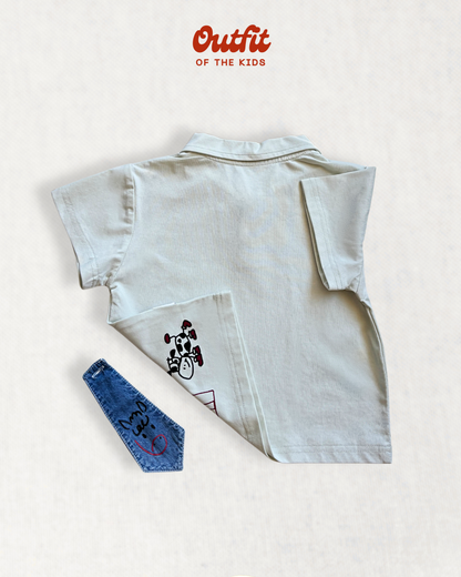Milky Moo Tie Polo Top