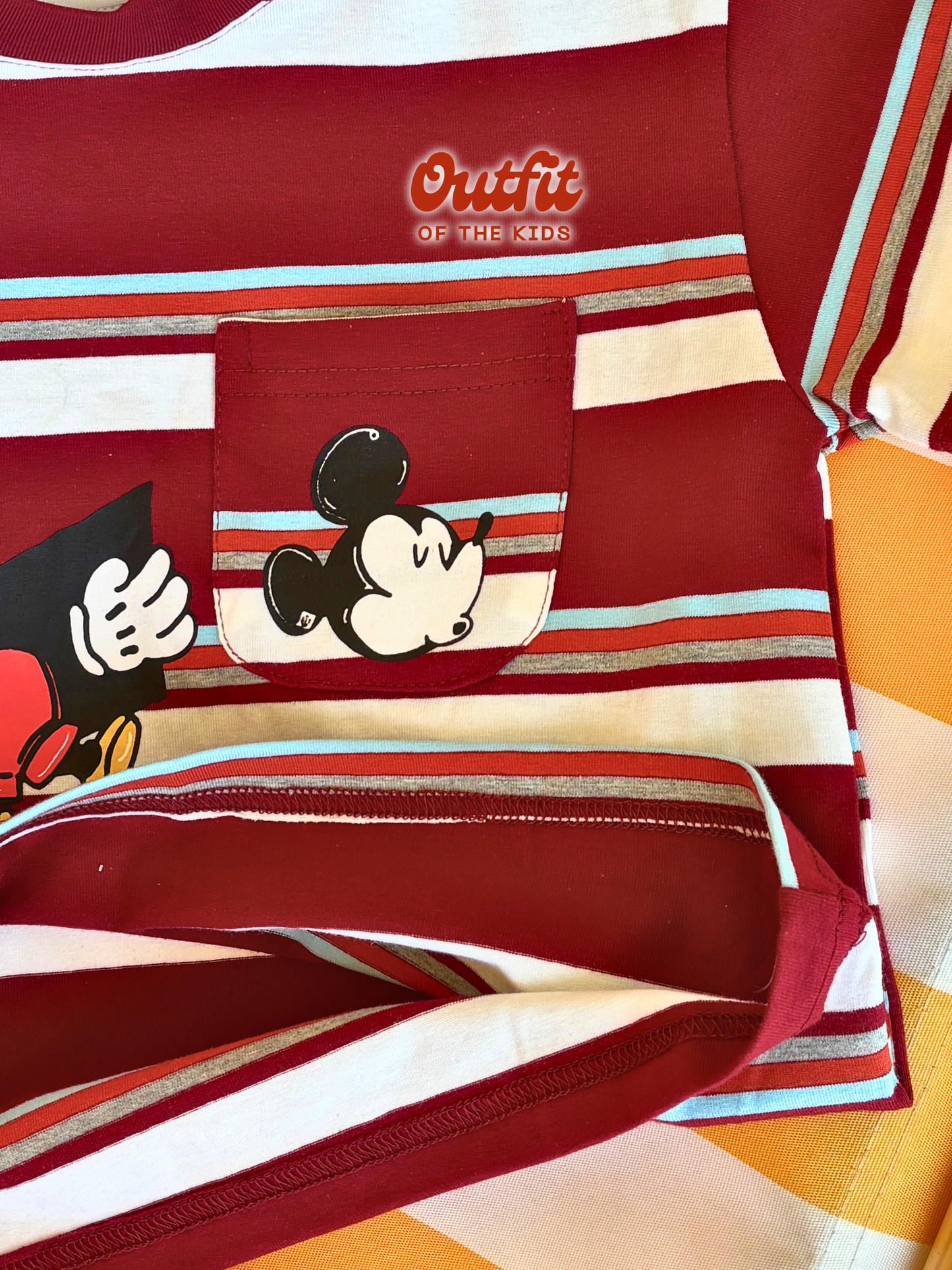 Red Stripe Mickey Top