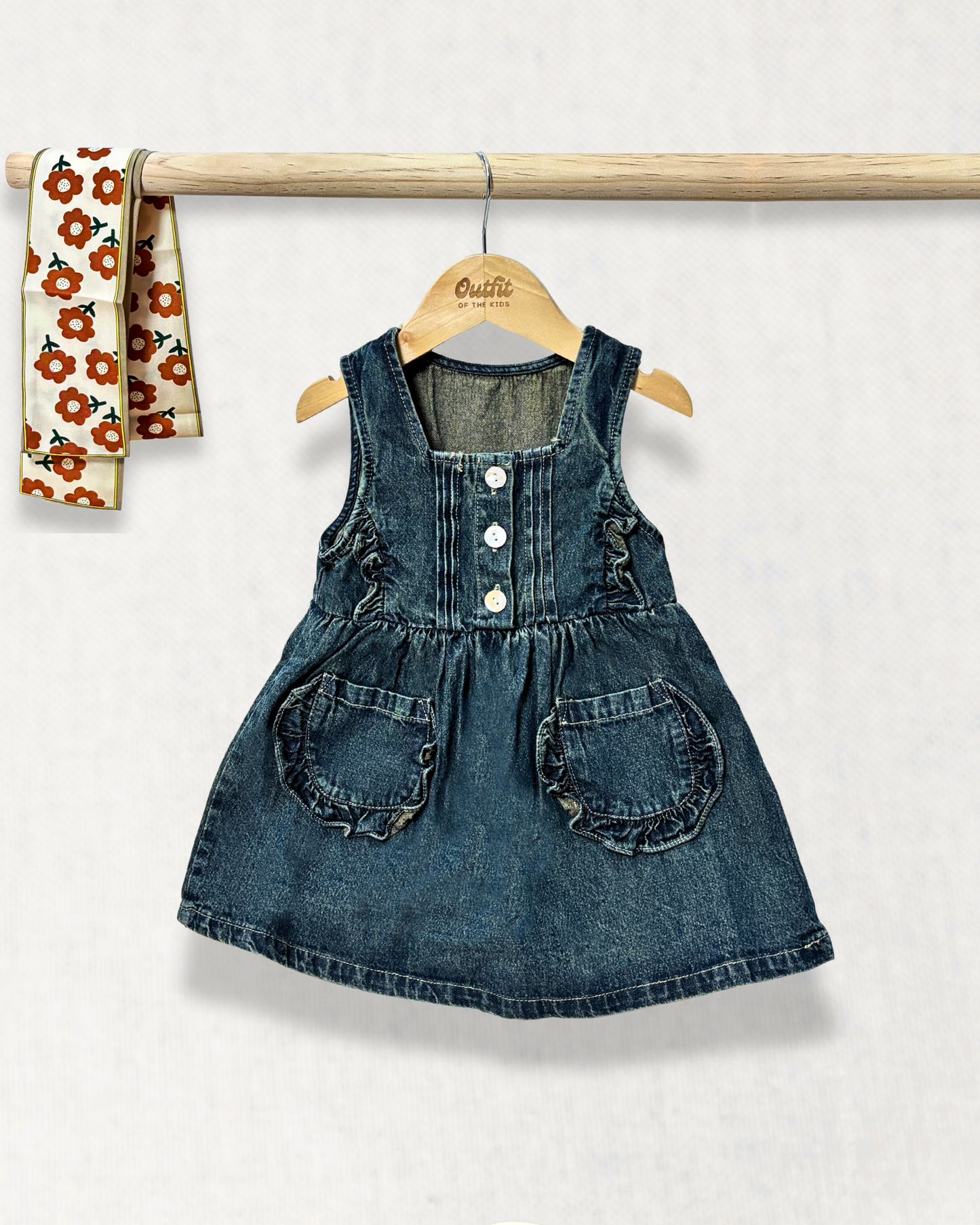 Ruffled Denim Tunic Dress