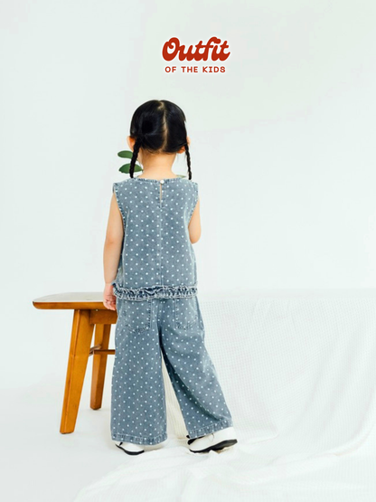 Polka Dot Denim Set