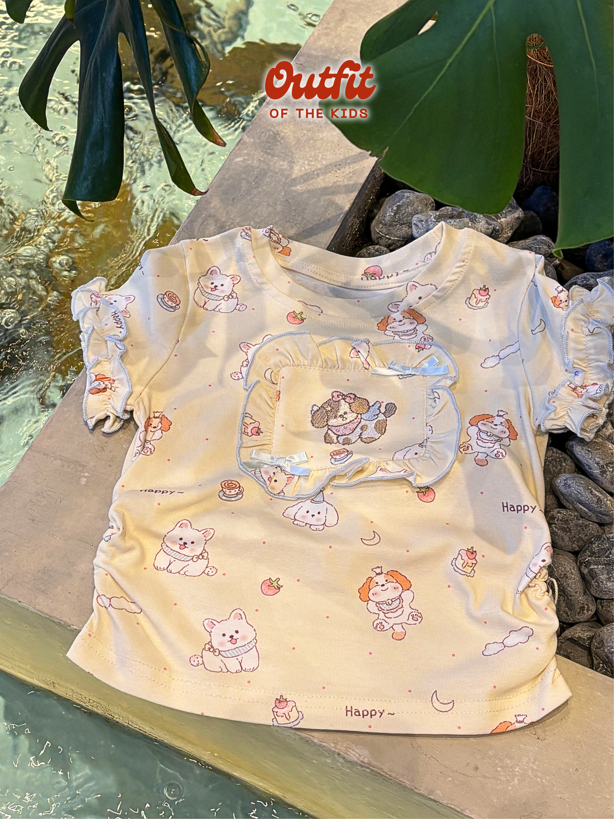 Creamy Puppy Parade Top