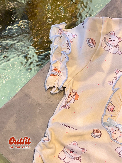 Creamy Puppy Parade Top