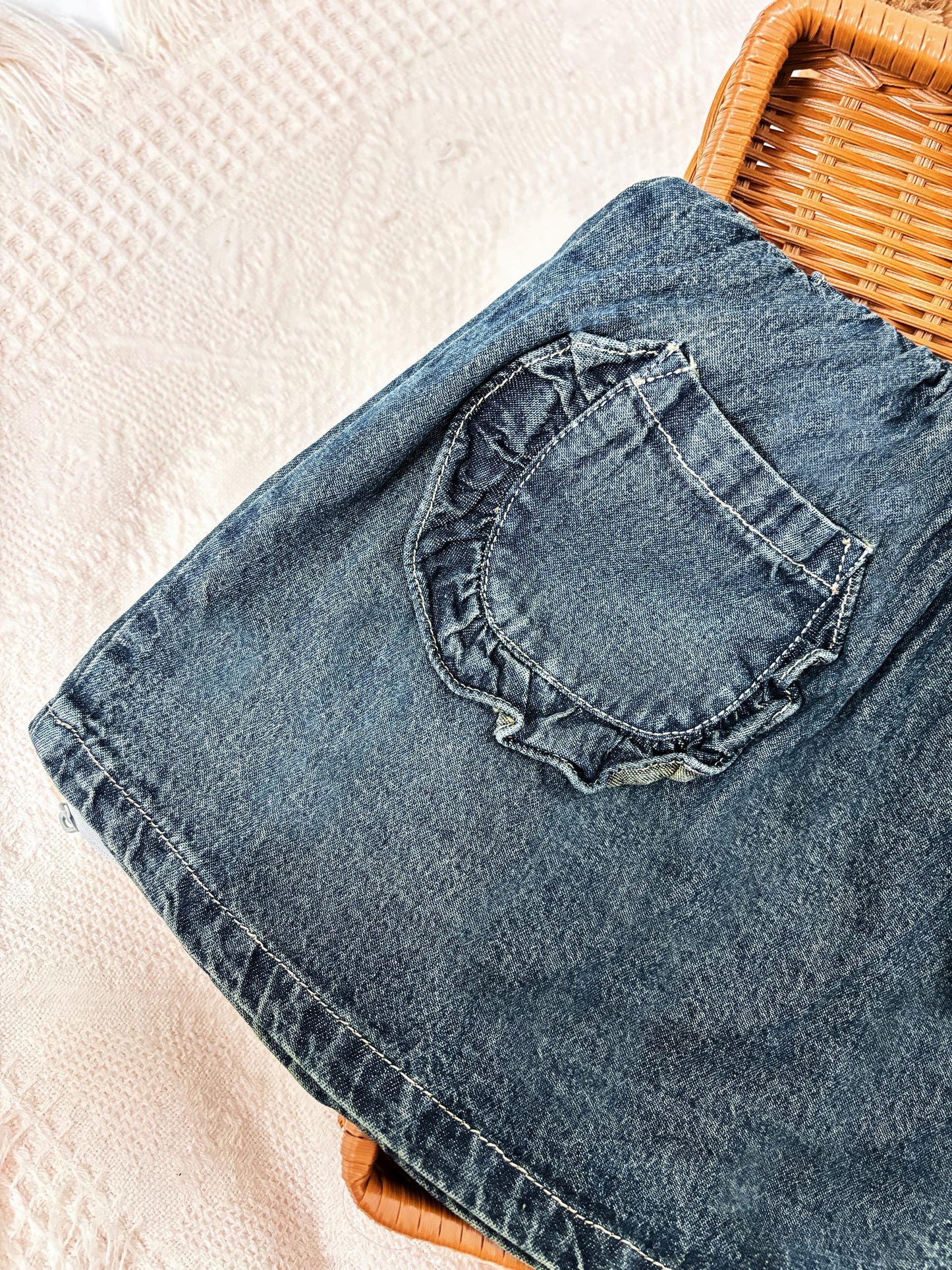Ruffled Denim Tunic Dress