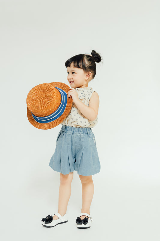 Balloon Pleat Denim Bloomers