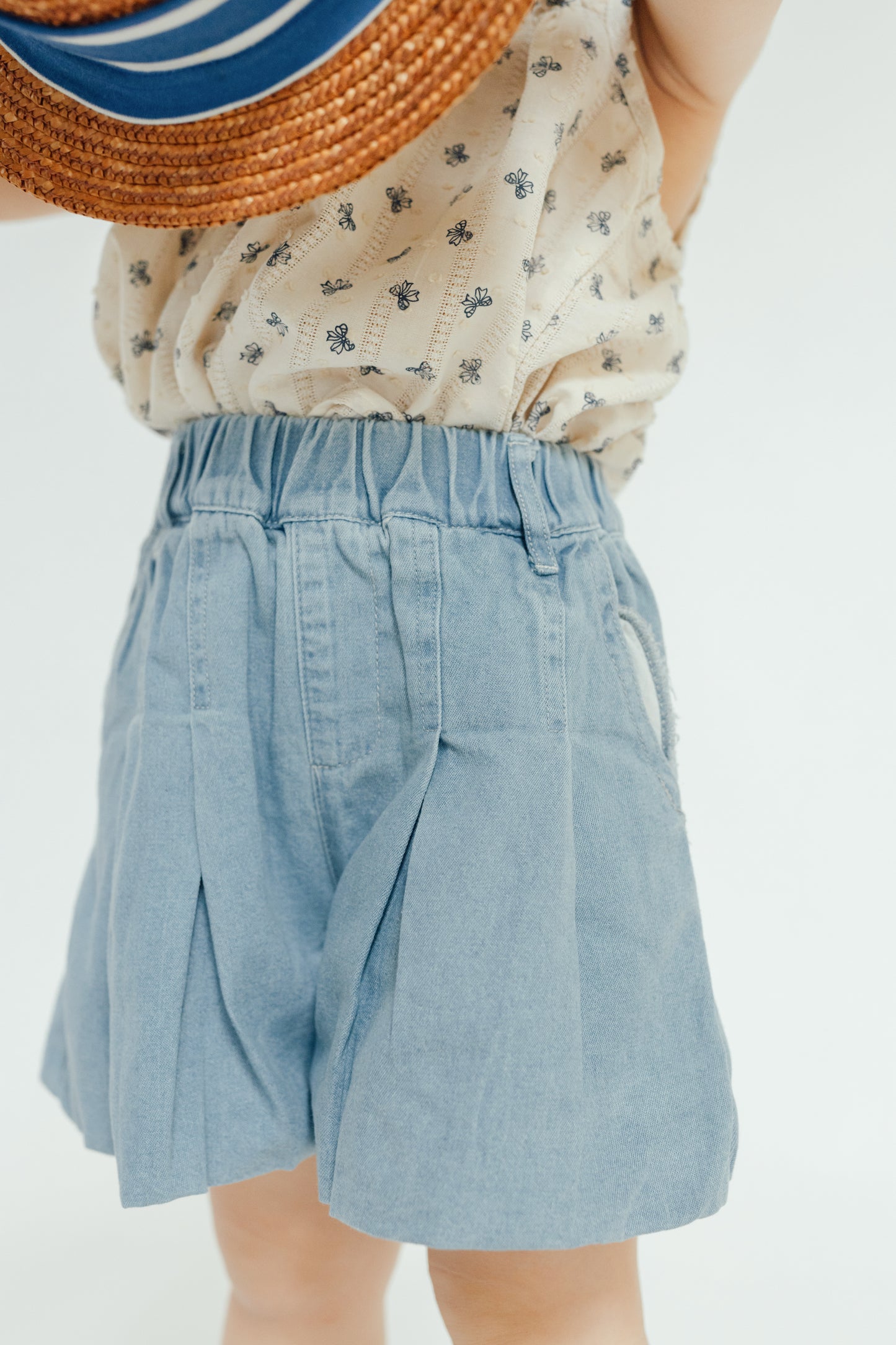 Balloon Pleat Denim Bloomers