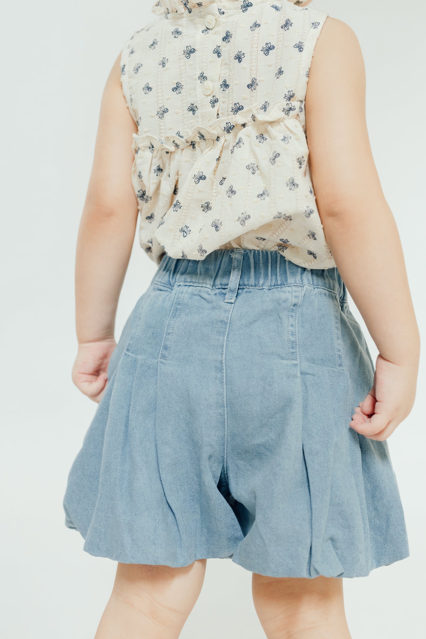 Balloon Pleat Denim Bloomers