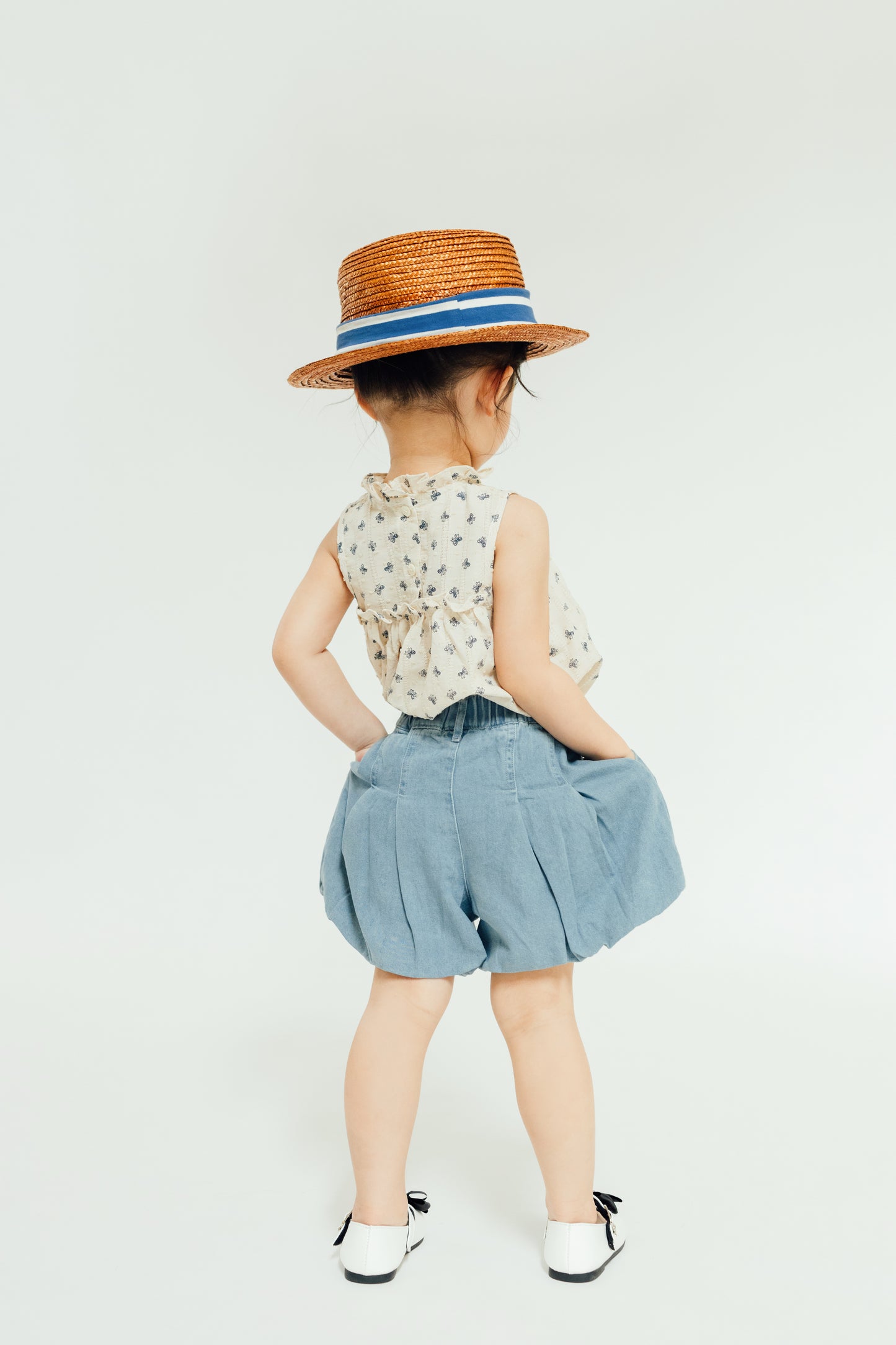 Balloon Pleat Denim Bloomers