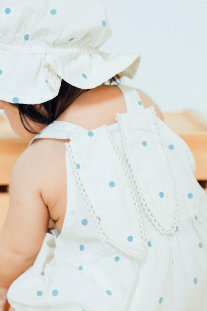 Creamy Rabbit Overall Romper with Hat