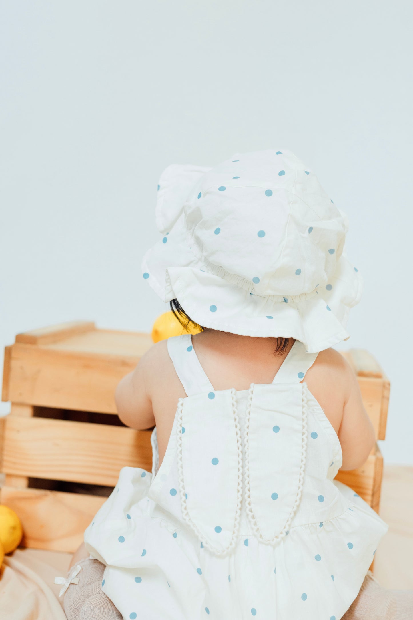 Creamy Rabbit Overall Romper with Hat