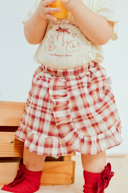 Bunny Garden Plaid Skort Set