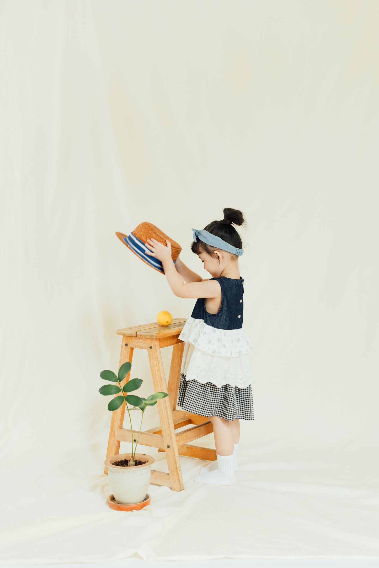 Patchwork Bloom Midi Denim Dress