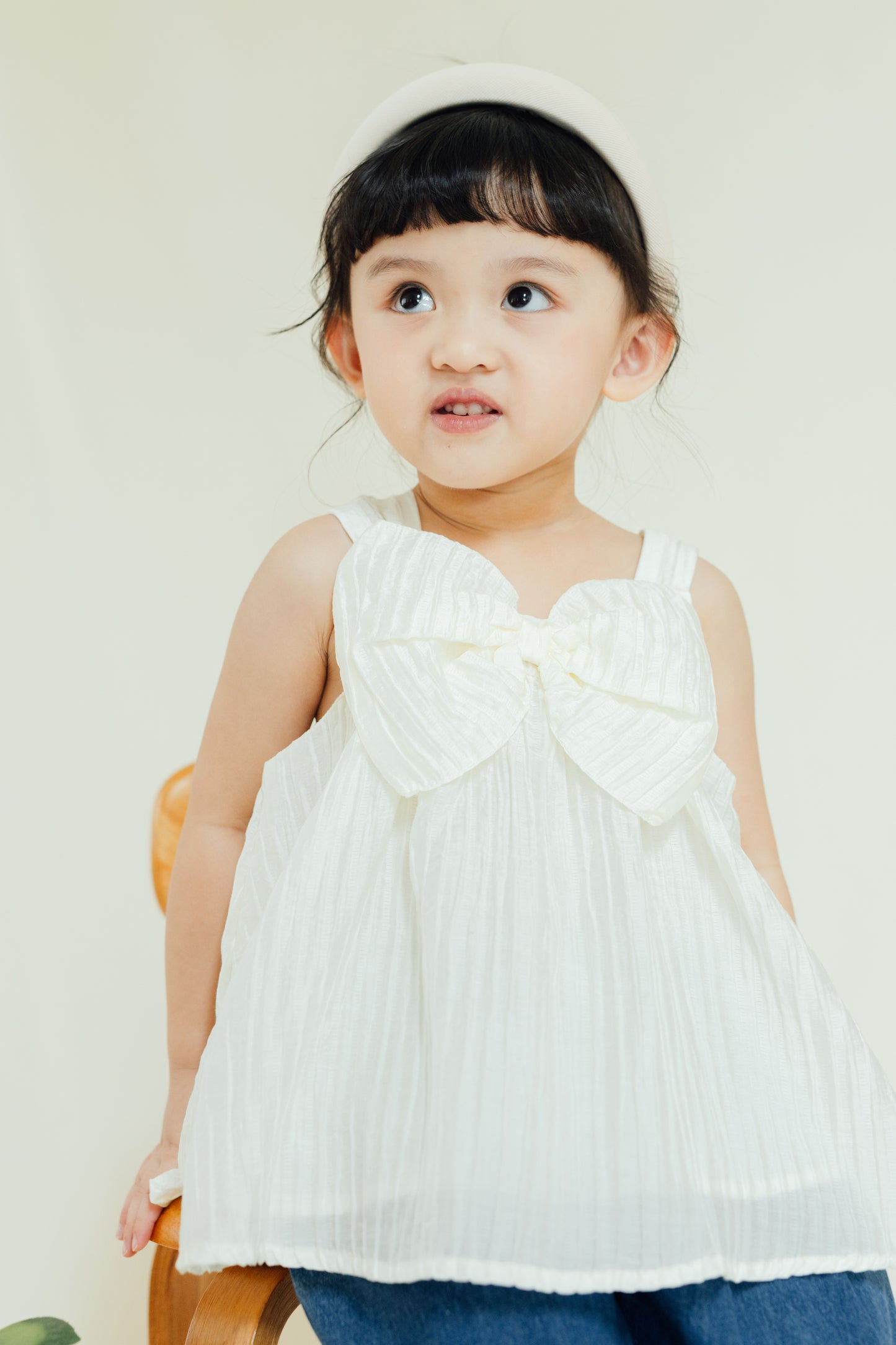 Silky Bowknot Plissé Top