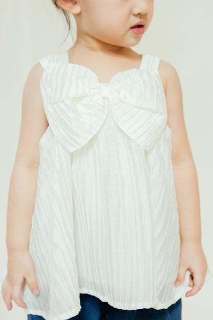 Silky Bowknot Plissé Top