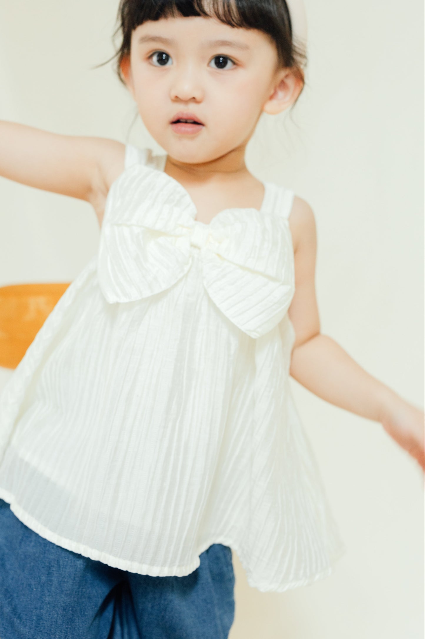 Silky Bowknot Plissé Top