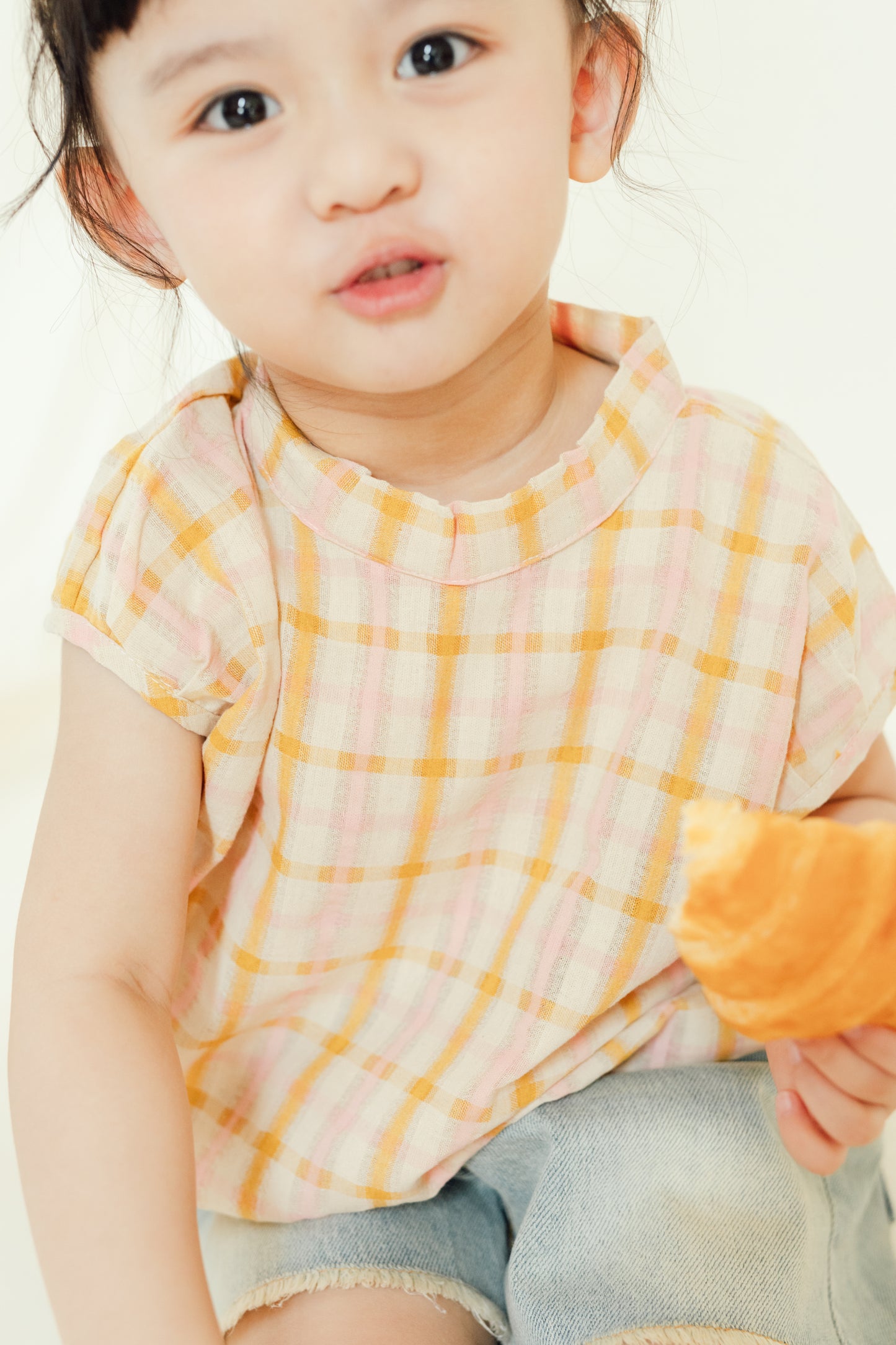 Pastel Plaid Drawstring Top