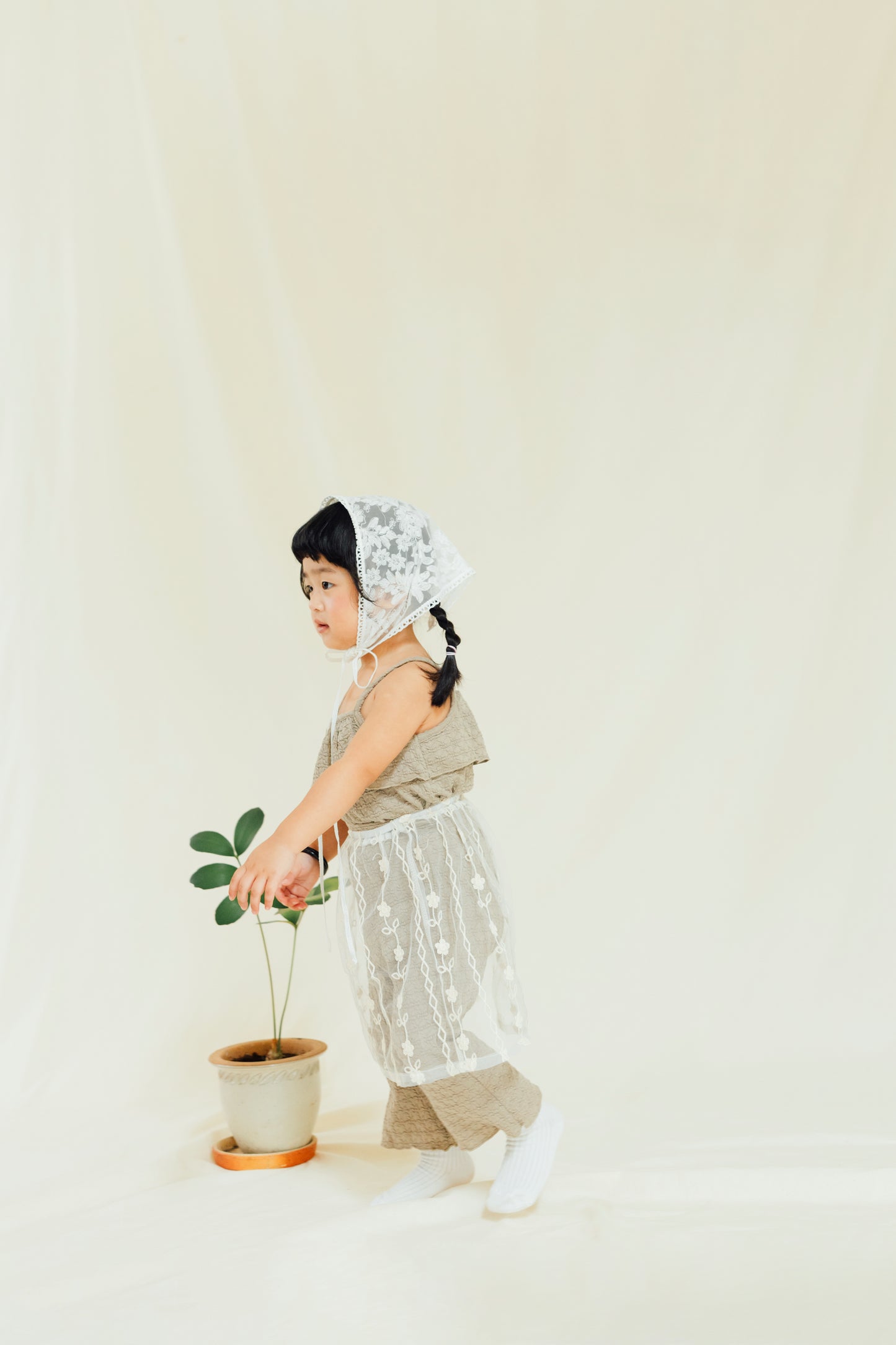 Khaki Textured Smocked Set