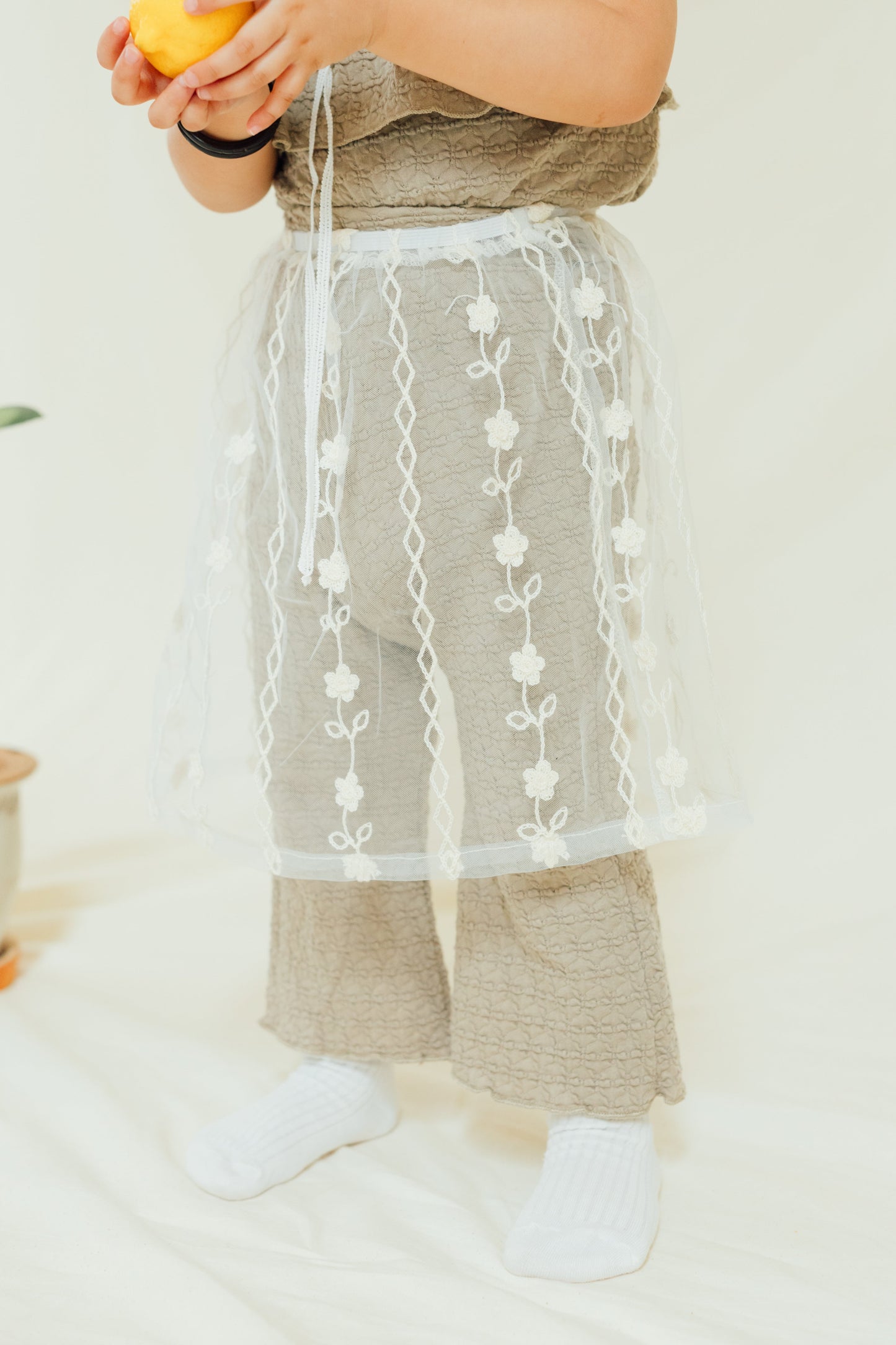 Floral Mesh Lace Layared Skirt